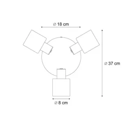 Moderne Deckenleuchte Schwarz mit rundem Rauchglas 3-flammig - Cilin