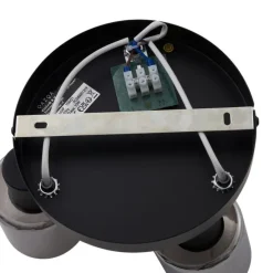 Moderne Deckenleuchte Schwarz mit rundem Rauchglas 3-flammig - Cilin