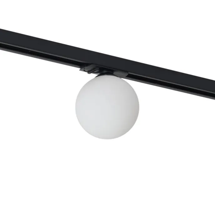 Moderne Deckenleuchte schwarz mit weißem Glas für 1-Phasen-Schienensystem - Iconic Perle