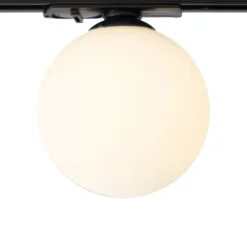 Moderne Deckenleuchte schwarz mit weißem Glas für 1-Phasen-Schienensystem - Iconic Perle