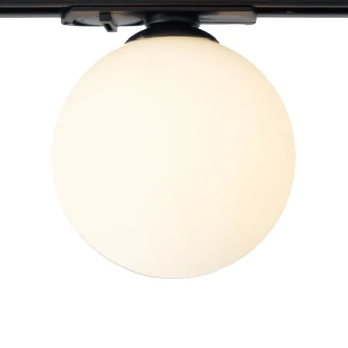 Moderne Deckenleuchte schwarz mit weißem Glas für 1-Phasen-Schienensystem - Iconic Perle