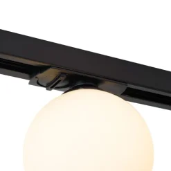 Moderne Deckenleuchte schwarz mit weißem Glas für 1-Phasen-Schienensystem - Iconic Perle