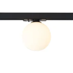 Moderne Deckenleuchte schwarz mit weißem Glas für 1-Phasen-Schienensystem - Iconic Perle