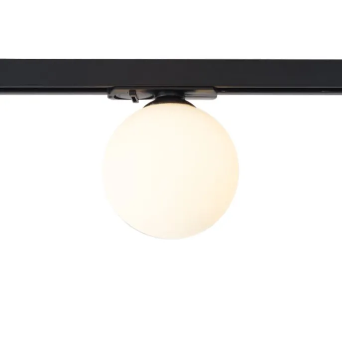Moderne Deckenleuchte schwarz mit weißem Glas für 1-Phasen-Schienensystem - Iconic Perle