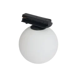 Moderne Deckenleuchte schwarz mit weißem Glas für 1-Phasen-Schienensystem - Iconic Perle