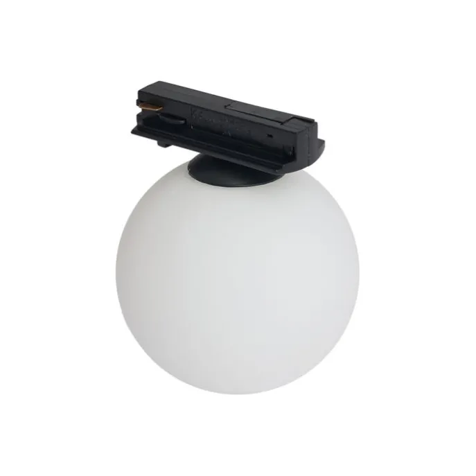 Moderne Deckenleuchte schwarz mit weißem Glas für 1-Phasen-Schienensystem - Iconic Perle