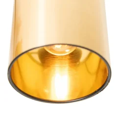 Moderne Deckenleuchte schwarz mit goldenen 6 Lichtern - Lofty