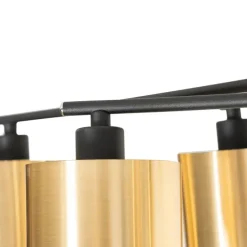 Moderne Deckenleuchte schwarz mit goldenen 6 Lichtern - Lofty