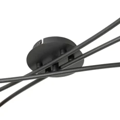 Moderne Deckenleuchte schwarz mit goldenen 6 Lichtern - Lofty