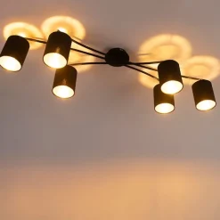 Moderne Deckenleuchte schwarz 6-Flammig - Lofty