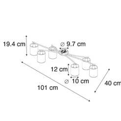 Moderne Deckenleuchte schwarz 6-Flammig - Lofty