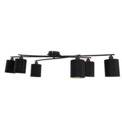 Moderne Deckenleuchte schwarz 6-Flammig - Lofty