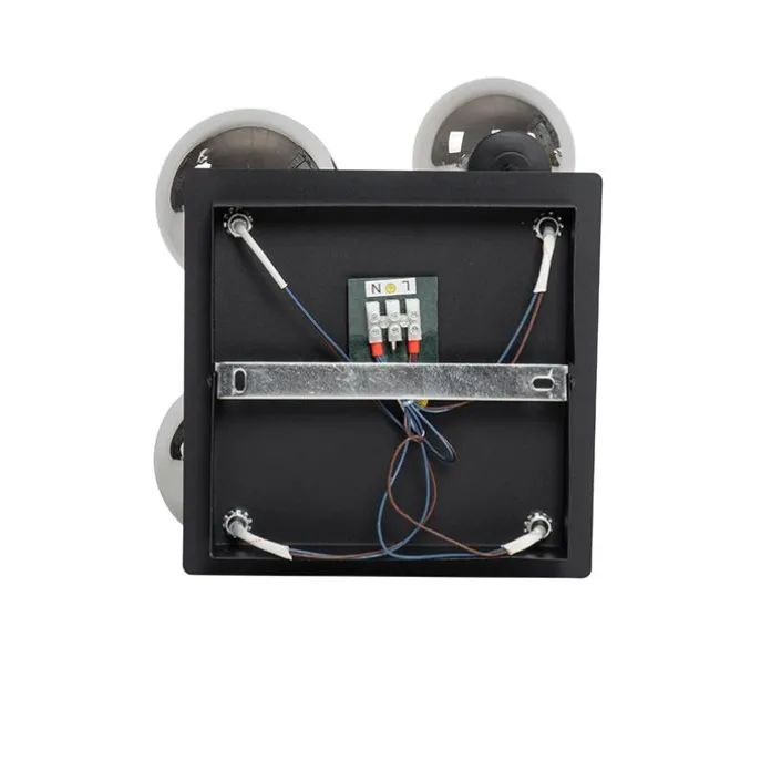 Moderne Deckenleuchte schwarz 5-Licht mit Rauchglas - Athen