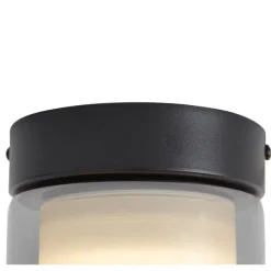 Moderne Deckenleuchte schwarz mit Rauchglas - Puck