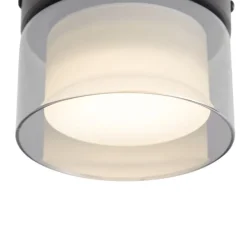 Moderne Deckenleuchte schwarz mit Rauchglas - Puck