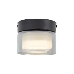 Moderne Deckenleuchte schwarz mit Rauchglas - Puck