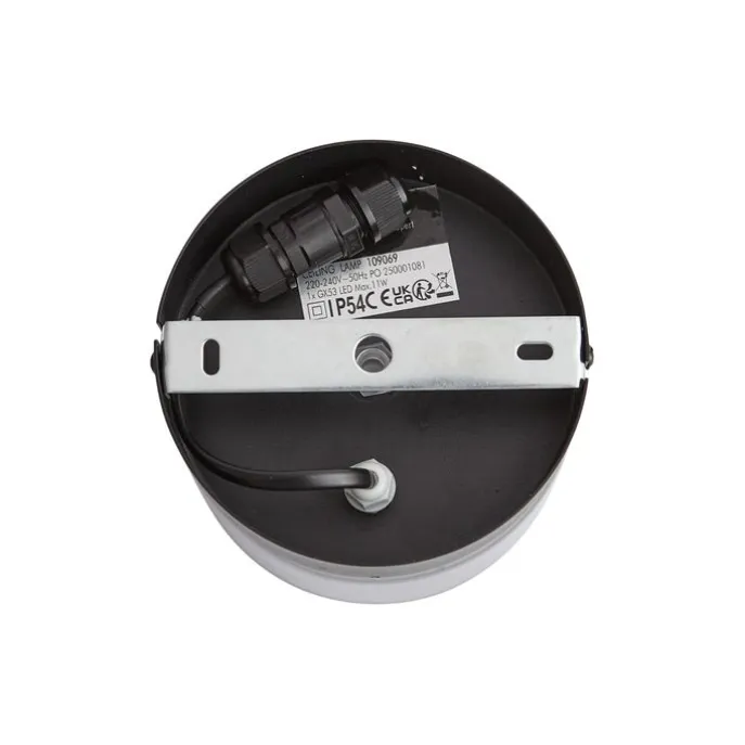 Moderne Deckenleuchte schwarz mit Rauchglas - Puck