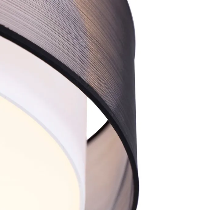 Moderne Deckenleuchte schwarz-weiß 50 cm 3-flammig - Drum Duo