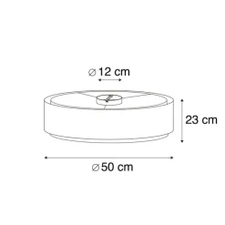 Moderne Deckenleuchte schwarz-weiß 50 cm 3-flammig - Drum Duo