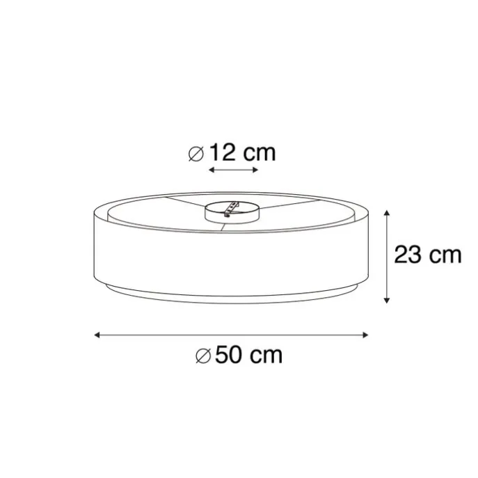 Moderne Deckenleuchte schwarz-weiß 50 cm 3-flammig - Drum Duo
