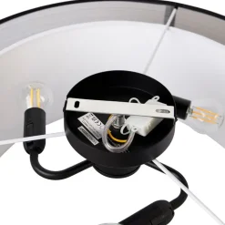 Moderne Deckenleuchte schwarz-weiß 50 cm 3-flammig - Drum Duo