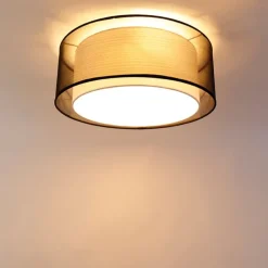 Moderne Deckenleuchte schwarz-weiß 50 cm 3-flammig - Drum Duo