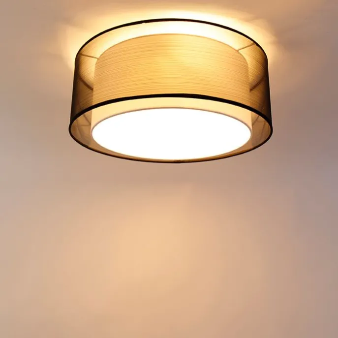 Moderne Deckenleuchte schwarz-weiß 50 cm 3-flammig - Drum Duo