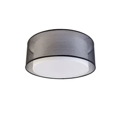 Moderne Deckenleuchte schwarz-weiß 50 cm 3-flammig - Drum Duo