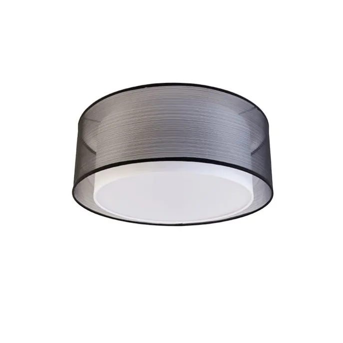 Moderne Deckenleuchte schwarz-weiß 50 cm 3-flammig - Drum Duo