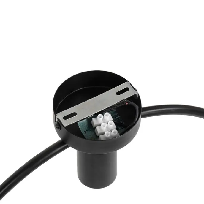 Moderne Deckenleuchte schwarz mit Glas rund - Roslini