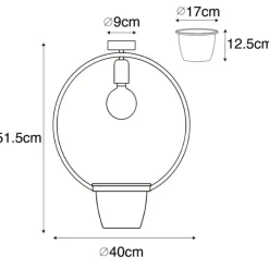 Moderne Deckenleuchte schwarz mit Glas rund - Roslini
