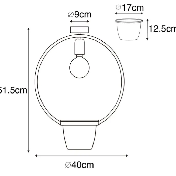 Moderne Deckenleuchte schwarz mit Glas rund - Roslini