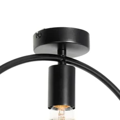 Moderne Deckenleuchte schwarz mit Glas rund - Roslini