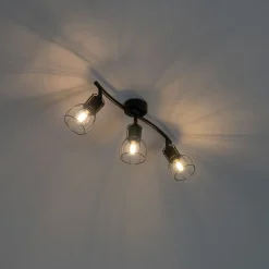 Moderne Deckenleuchte schwarz 63 cm 3-Licht verstellbar - Botu
