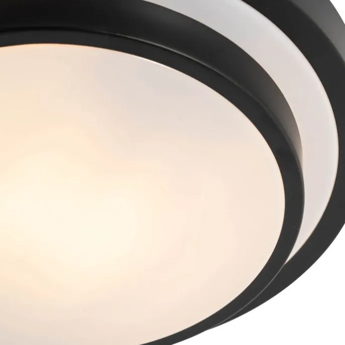 Moderne Deckenleuchte schwarz mit weiß 25 cm IP44 - Walden