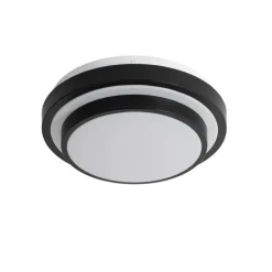 Moderne Deckenleuchte schwarz mit weiß 25 cm IP44 - Walden