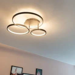 Moderne Deckenleuchte schwarz inkl. LED und Dimmer - Rondas