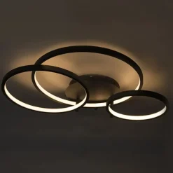 Moderne Deckenleuchte schwarz inkl. LED und Dimmer - Rondas