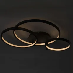 Moderne Deckenleuchte schwarz inkl. LED und Dimmer - Rondas