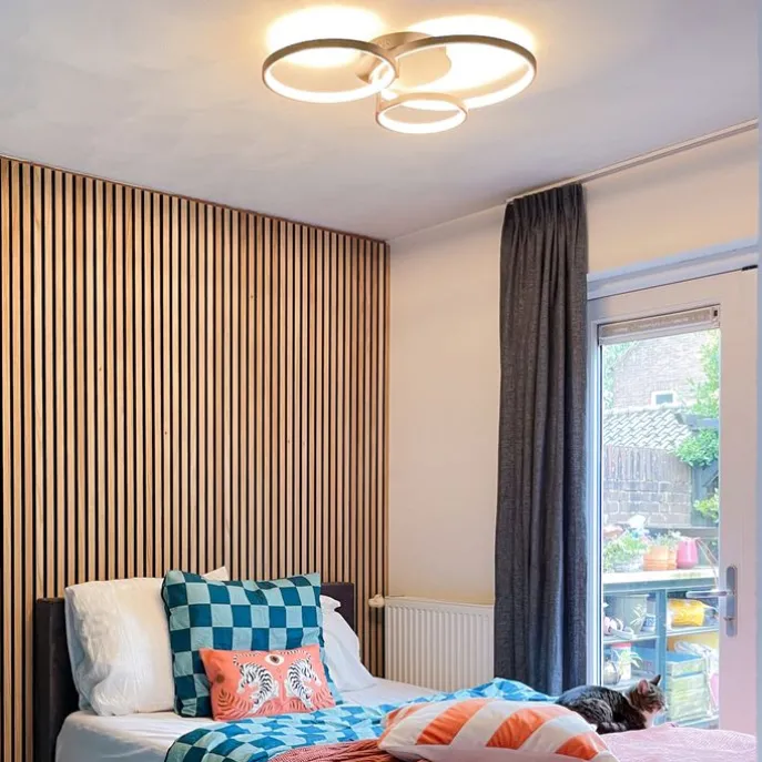 Moderne Deckenleuchte schwarz inkl. LED und Dimmer - Rondas