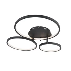 Moderne Deckenleuchte schwarz inkl. LED und Dimmer - Rondas