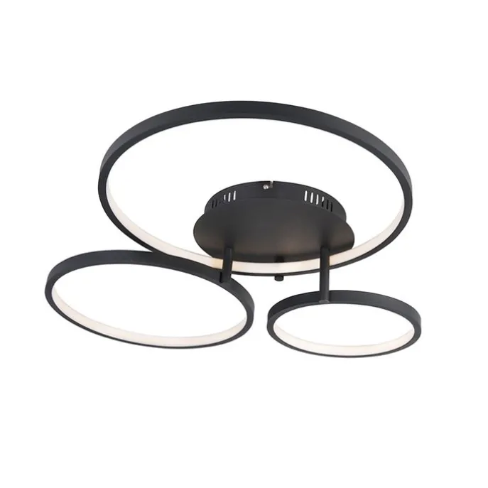 Moderne Deckenleuchte schwarz inkl. LED und Dimmer - Rondas