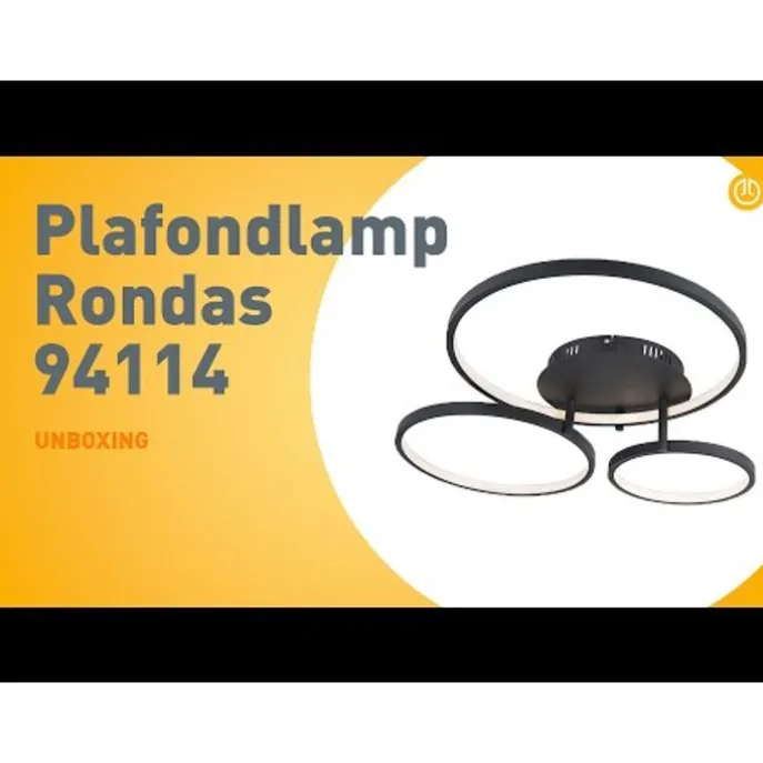 Moderne Deckenleuchte schwarz inkl. LED und Dimmer - Rondas