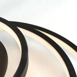 Moderne Deckenleuchte schwarz inkl. LED und Dimmer - Rondas