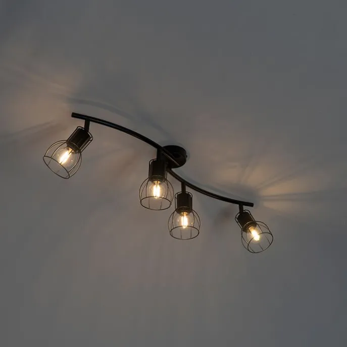 Moderne Deckenleuchte schwarz 86 cm 4-Licht - Botu