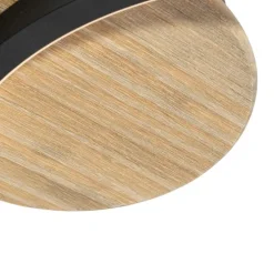 Moderne Deckenleuchte Schwarz mit Holz inkl. LED 3-Stufen-Dimmbar - Alec