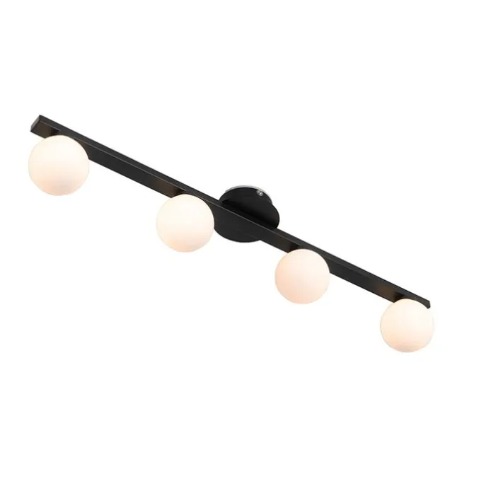 Moderne Deckenleuchte schwarz IP44 4-flammig - Cederic