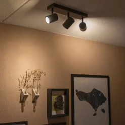 Moderne Deckenleuchte schwarz 3-flammig verstellbar rechteckig - Jeana