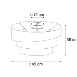 Moderne Deckenleuchte schwarz 45 cm 3-flammig - Drum Trio