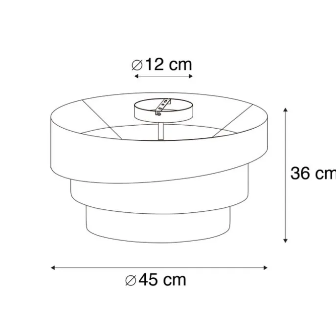 Moderne Deckenleuchte schwarz 45 cm 3-flammig - Drum Trio
